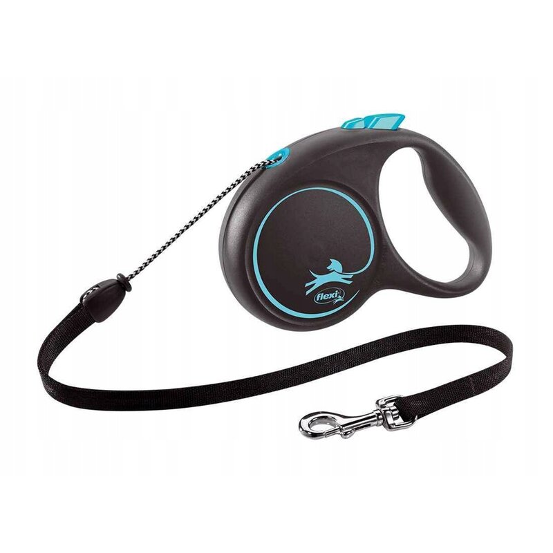 Smycz FLEXI Black Design M (5 m - 20 kg) Czarno-niebieski