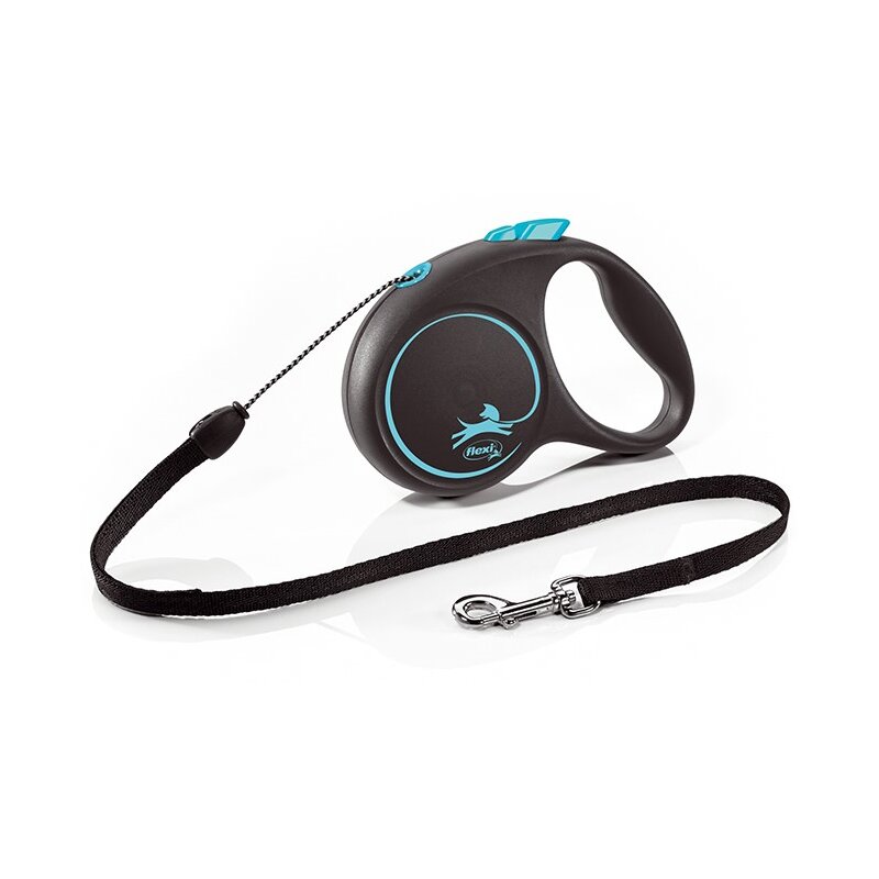Smycz FLEXI Black Design S (5 m - 12 kg) Czarno-niebieski