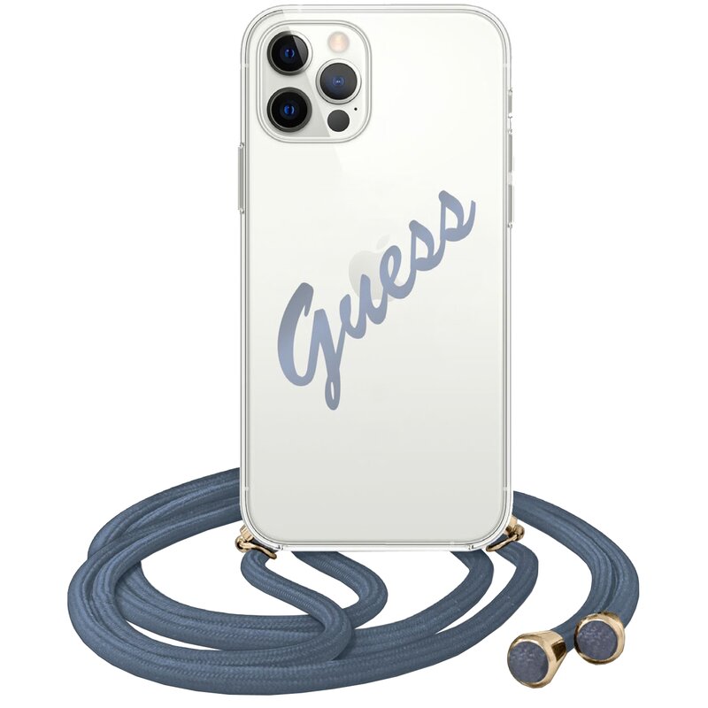 Etui GUESS Script Vintage do Apple iPhone 12 Pro Max Niebieski