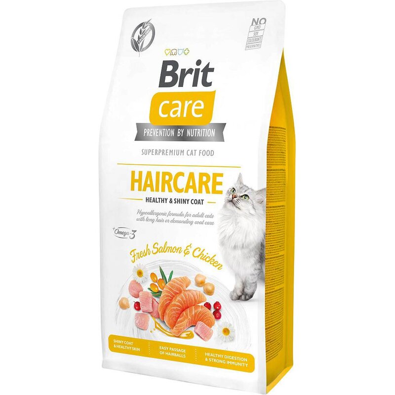 Karma dla kota BRIT CARE Grain Free Haircare Healhy & Shiny Coat Kurczak z łososiem 7 kg