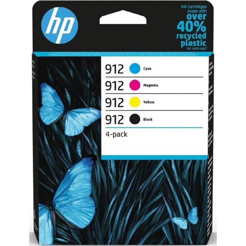 Zestaw 4 oryginalnych tuszów HP 912 czarny/blekitny/purpurowy/zólty