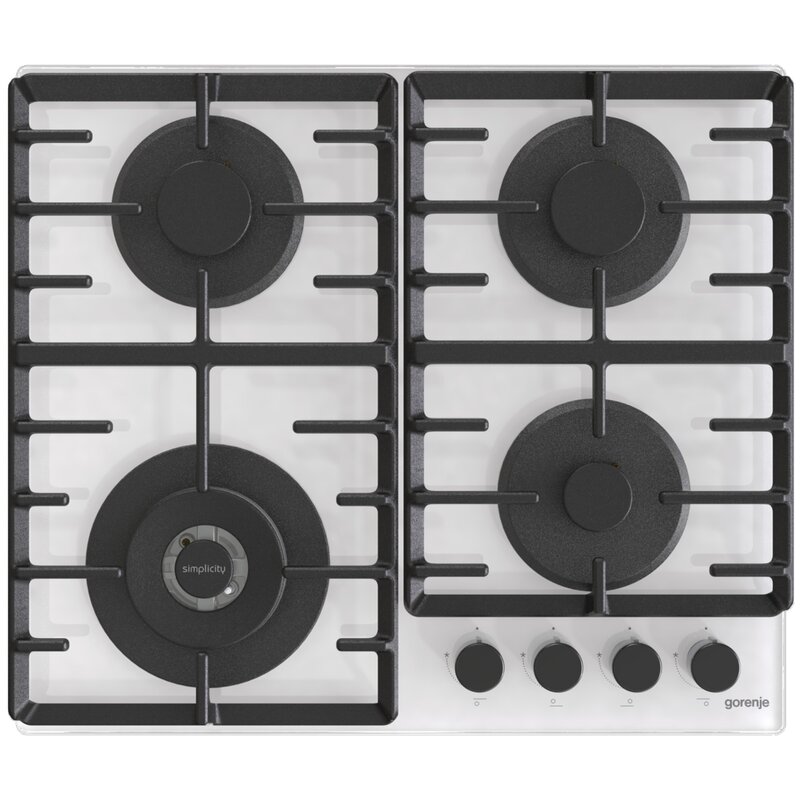 Płyta gazowa Gorenje GTW642SYW 60 cm | 4 palniki | ruszty żeliwne | zapłon elektryczny | biały