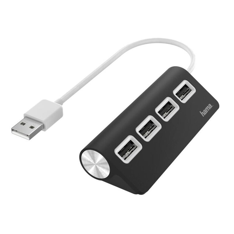 Hama HUB USB 4 x USB 2.0 Czarny