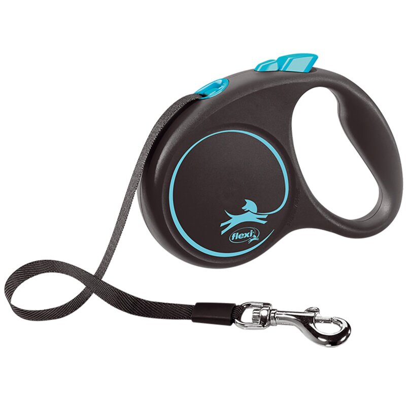 Smycz FLEXI Black Design S (5 m - 15 kg) Niebieski