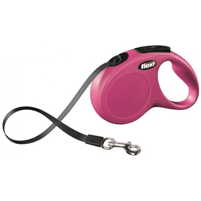 Smycz FLEXI New Classic S (5 m - 15 kg) Różowy