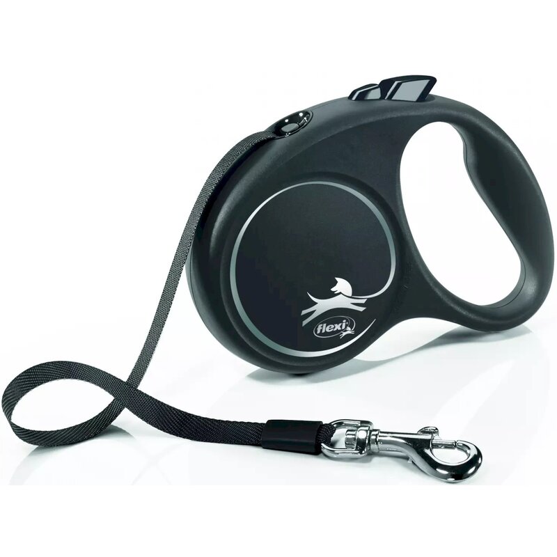 Smycz FLEXI Black Design S (5 m - 15 kg) Czarny