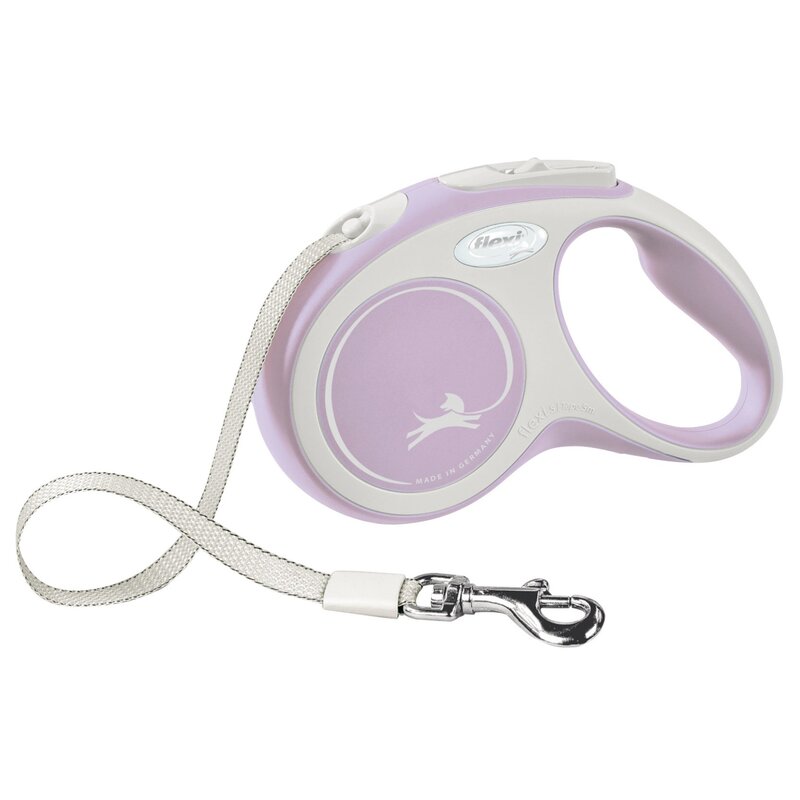 Smycz FLEXI New Comfort S (5 m - 15 kg) Biało-różowy