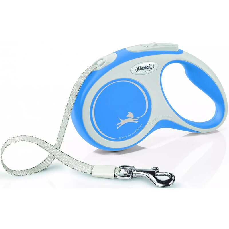 Smycz FLEXI New Comfort S (5 m -  15 kg) Niebiesko-biały