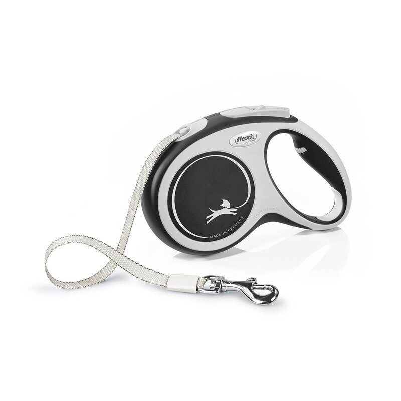 Smycz FLEXI New Comfort M (5 m - 25 kg) Czarno-biały
