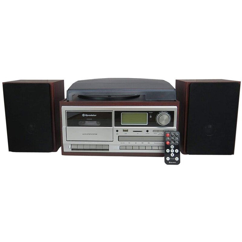 Roadstar HIF-8892EBT Półautomatyczny Przedwzmacniacz Bluetooth Odtwarzacz CD Magnetofon Brązowy