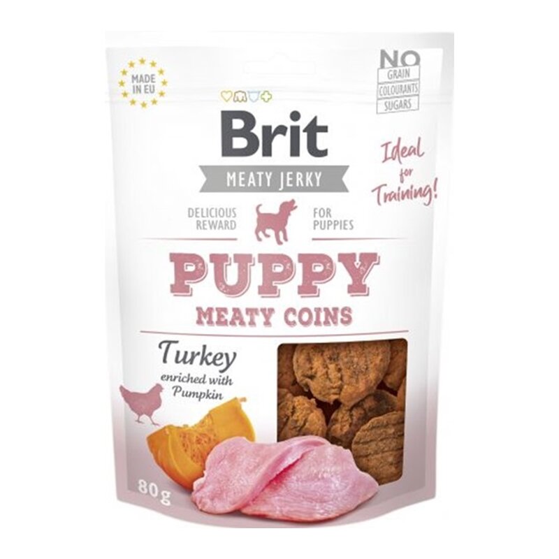 Przysmak dla psa BRIT Jerky Puppy Turkey Meaty Coins Indyk 80 g