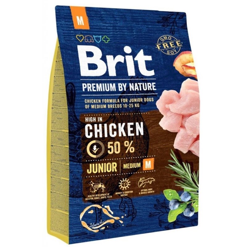 Karma dla psa BRIT Premium By Nature Junior Medium Kurczak 3 kg