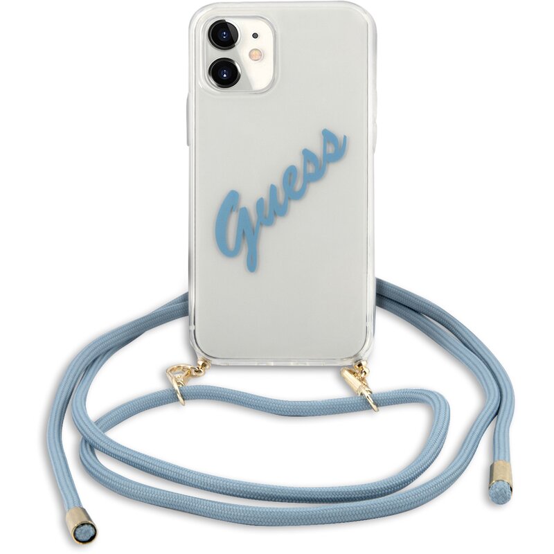 Etui GUESS Script Vintage do Apple iPhone 12 Mini Niebieski