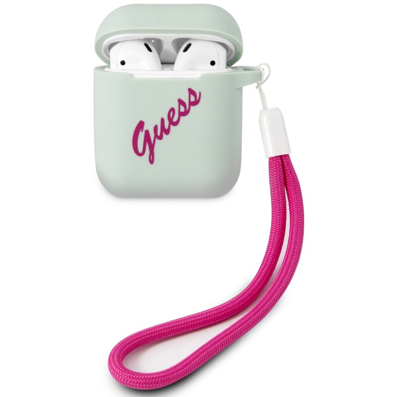 Etui na słuchawki GUESS Silicone Vintage Niebiesko-różowy