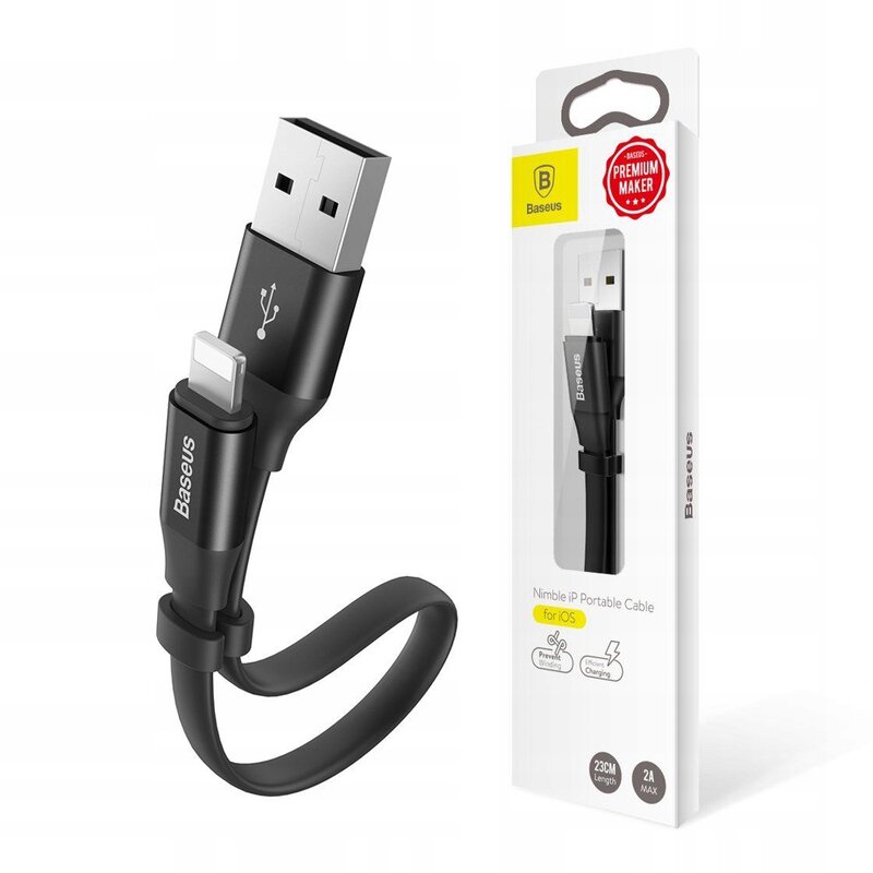 Kabel USB - Lightning BASEUS Nimble 0.23 m Szary