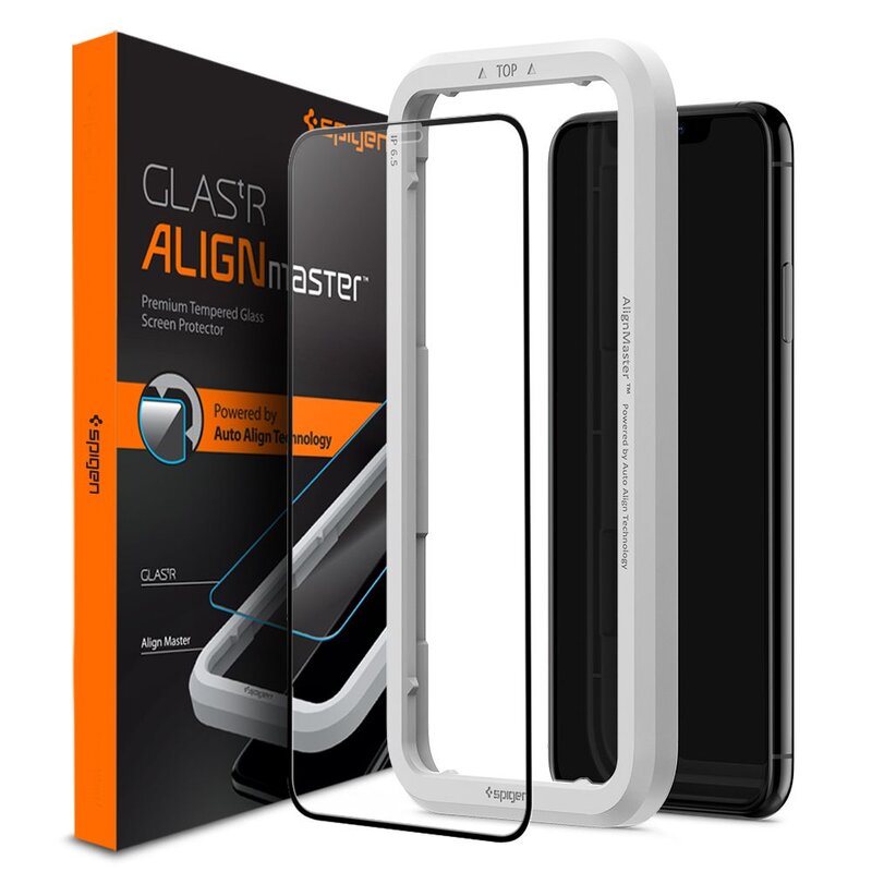 Szkło hartowane SPIGEN ALM Glass FC do Apple iPhone 11/XR Czarny