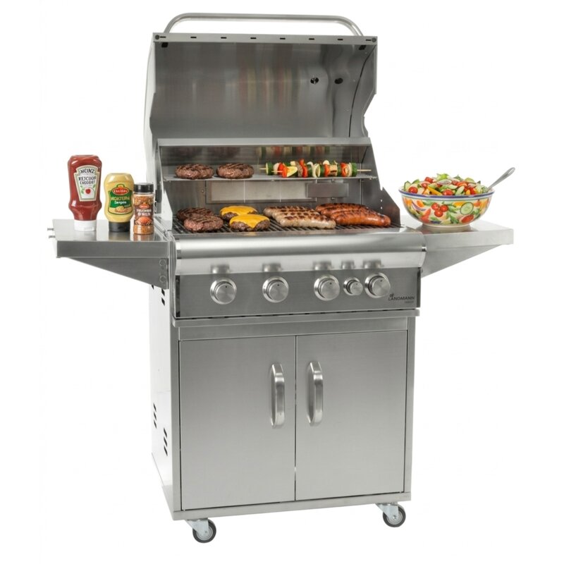 Grill ogrodowy gazowy LANDMANN 12112 12.8 + 3.5 kW 71 x 49 cm