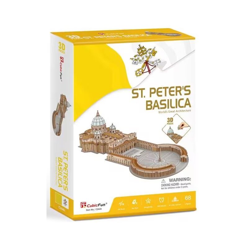 Puzzle 3D CUBIC FUN Budowle Świata Bazylika św. Piotra 306-20244 (68 elementów)