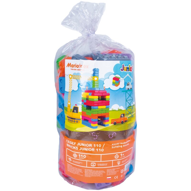Klocki plastikowe MARIOINEX Cegły Junior 110 elementów 901724