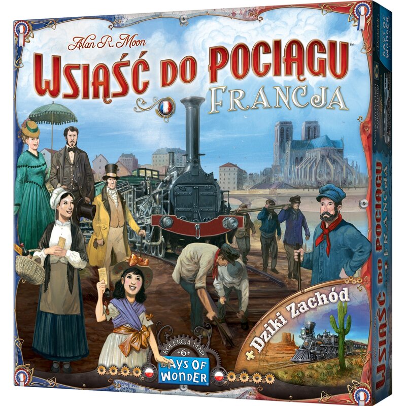 Gra planszowa REBEL Wsiąść do Pociągu Kolekcja map 6 Francja i Dziki Zachód