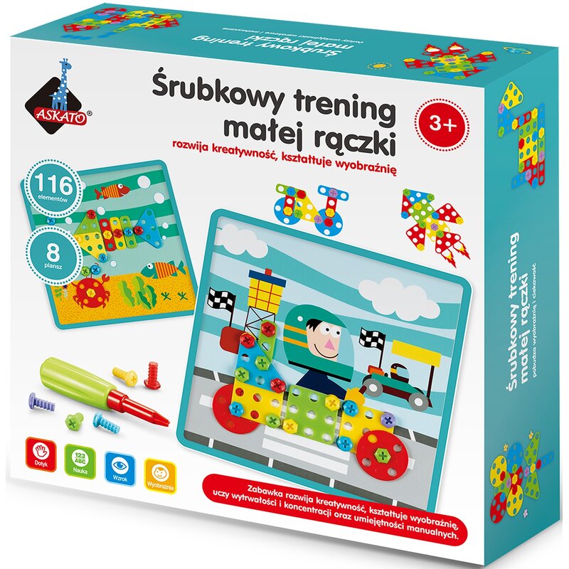 Zestaw kreatywny ASKATO Genialny dzieciak Śrubkowy trening małej rączki 106113