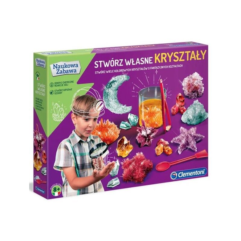 Zestaw kreatywny CLEMENTONI Naukowa Zabawa Stwórz własne kryształy C50069