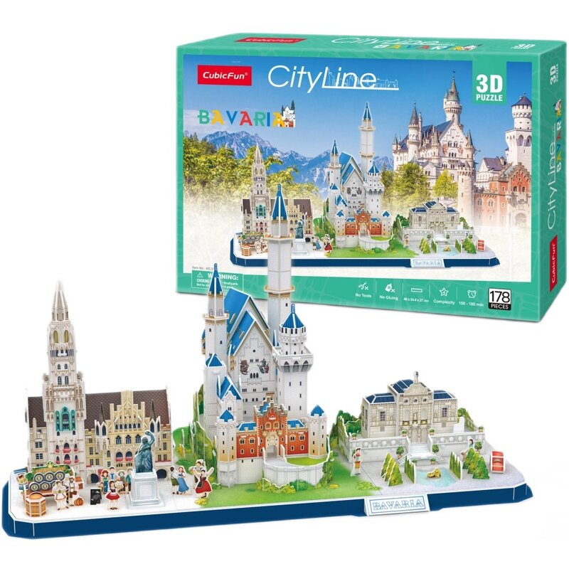 Puzzle 3D CUBIC FUN City Line Bawaria MC267H (178 elementów)