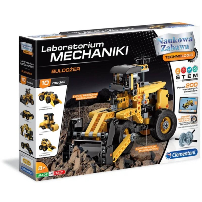 Klocki plastikowe CLEMENTONI Naukowa zabawa Mechanics Buldożer 50633