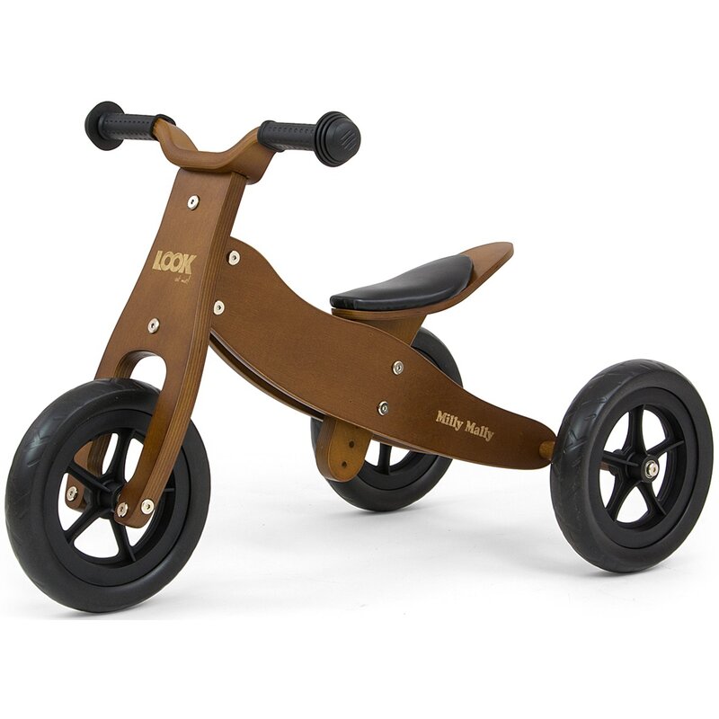 Rowerek biegowy MILLY MALLY Look 2w1 Natural Brązowy