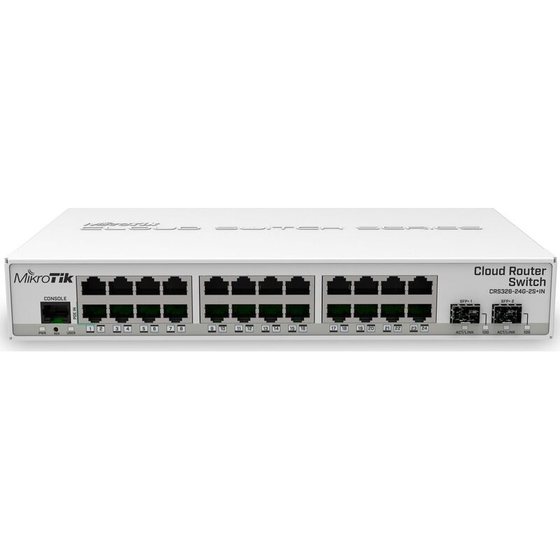 Switch MIKROTIK CRS326-24G-2S+IN Gigabit Ethernet, 26 portów, Funkcja PoE, Zarządzalny