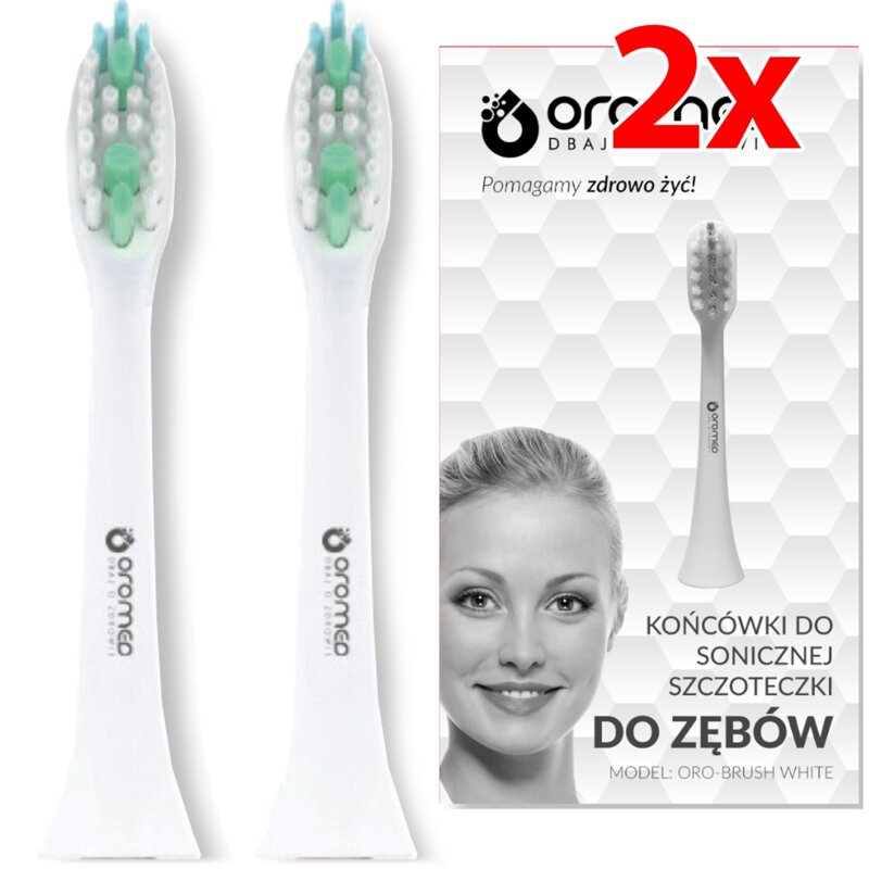 Końcówki do szczoteczek sonicznych OROMED Oro-Brush White 2szt.