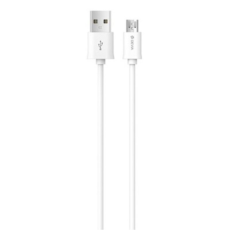Kabel USB - microUSB DEVIA Smart 2.1A 1 m Biały