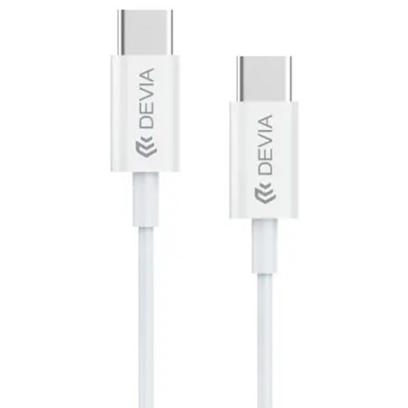Kabel USB-C - USB-C DEVIA Smart 3A 60W 1m Biały