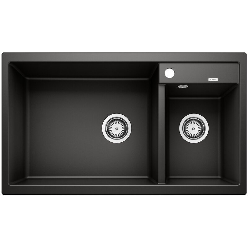Zlewozmywak półtorakomorowy BLANCO Metra 9 525936 Czarny 50 x 86
