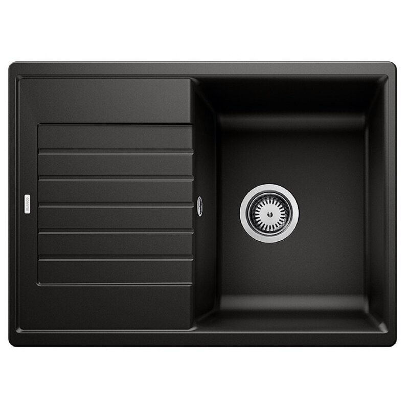 Zlewozmywak jednokomorowy z ociekaczem BLANCO ZIA 45 S Compact 526009 Czarny 50x68