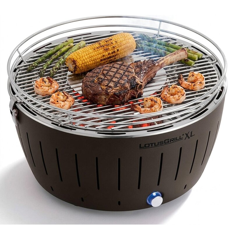 Grill ogrodowy węglowy LOTUSGRILL Classic G-AN-34P Okrągły, bezdymny, termiczna obudowa, Czarny