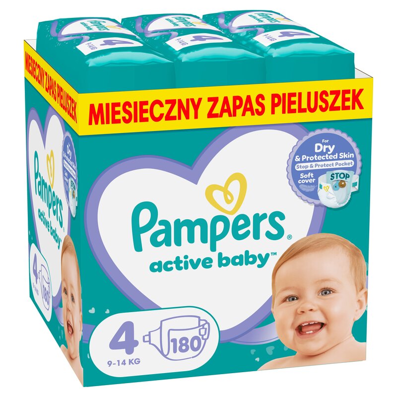 Pieluchy PAMPERS Active Baby Monthly Box 4 Maxi (180 szt.)