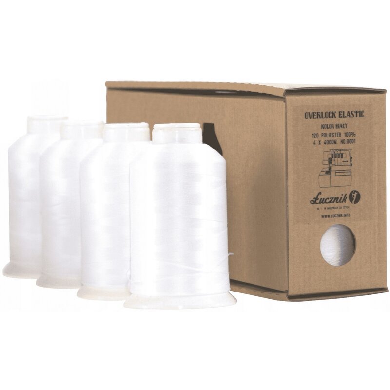 Zestaw nici ŁUCZNIK Elastic 04.065 Biały (4 sztuki)