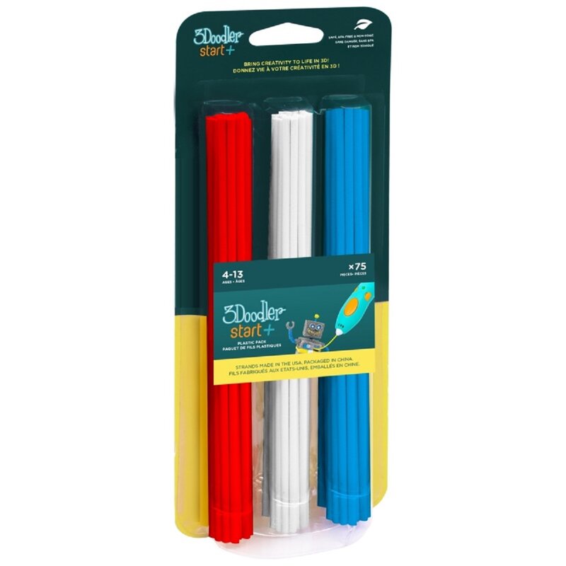 3Doodler 3DS-ECO-MIX1-75 Start Eko 2,5mm 75szt. 3 kolory Cherry Red / Simply White / Ocean Blue