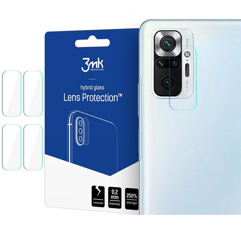 Szkło hybrydowe na obiektyw 3MK Lens Protection do Xiaomi Redmi Note 10 Pro 4szt