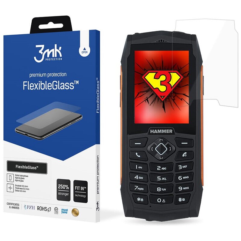 Szkło hybrydowe 3MK FlexibleGlass do MyPhone Hammer 3/3+