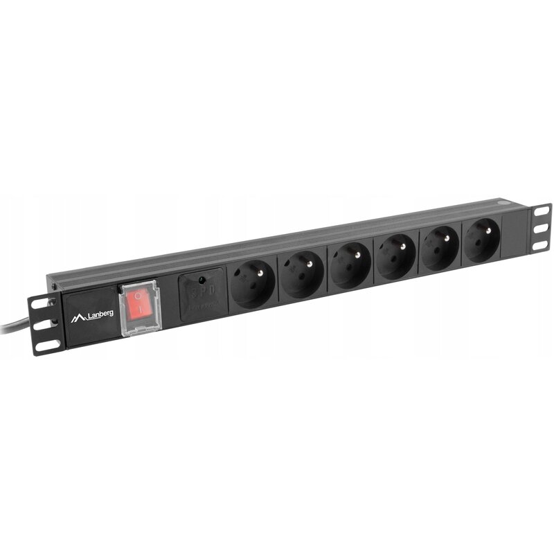 Lanberg RACK PDU 19" 1U 16A 6x 230V PL Czarny 2m