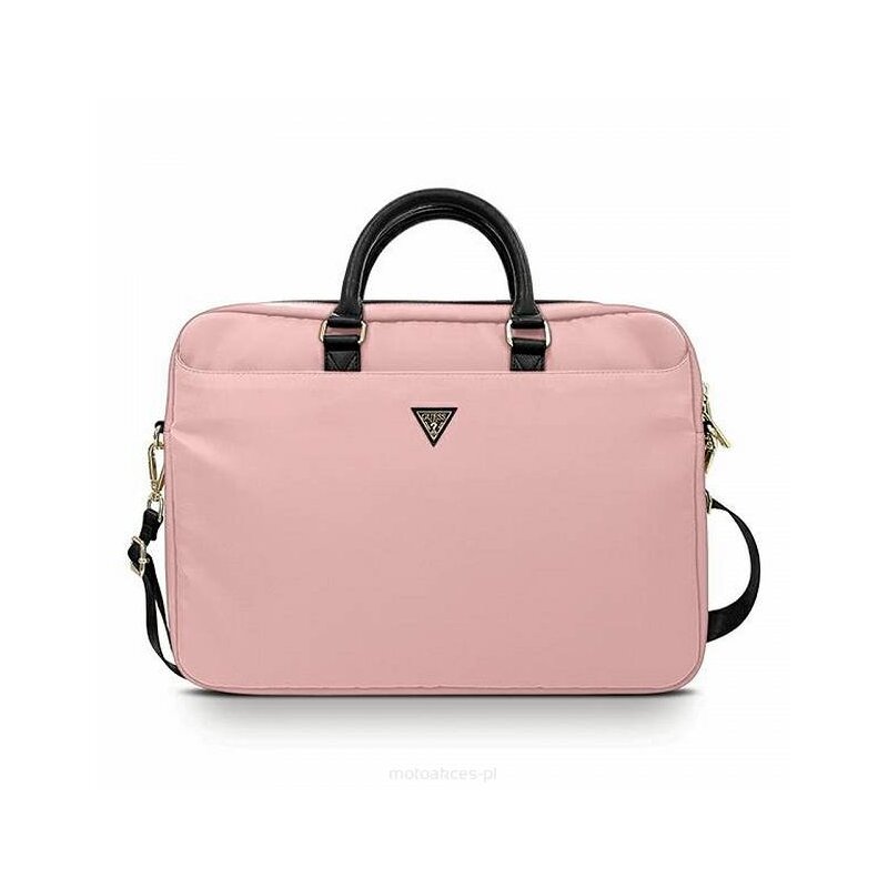 Torba na laptopa GUESS Nylon Triangle Logo 16 cali Różowy