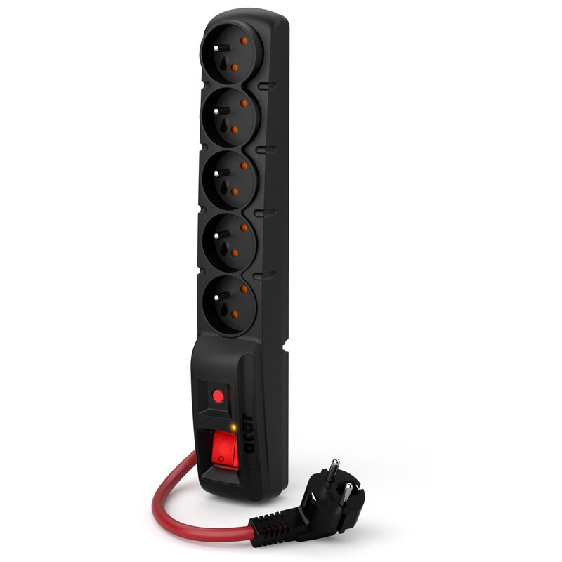 Acar F5 Power 5 gniazd 1,5m Czarny