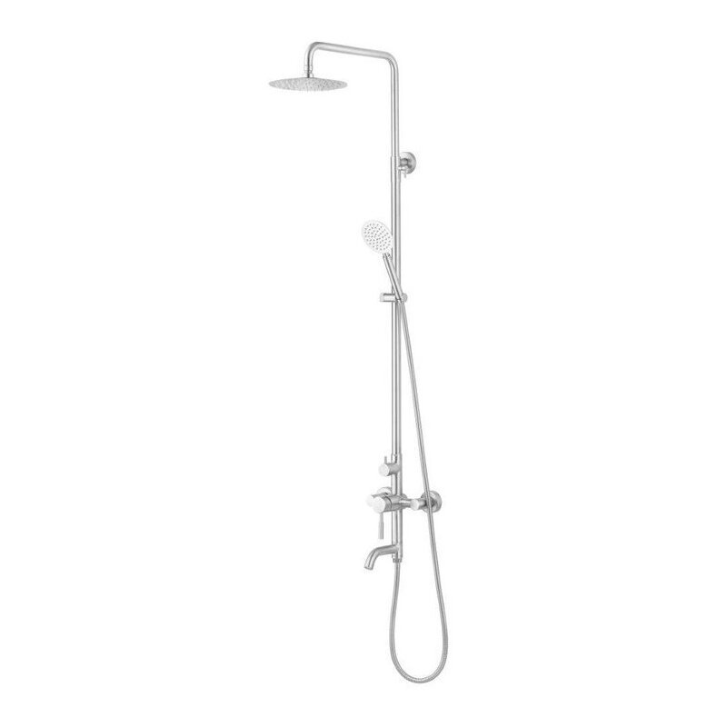 Zestaw prysznicowy natynkowy FALA Steely 2 75663 z deszczownicą Inox