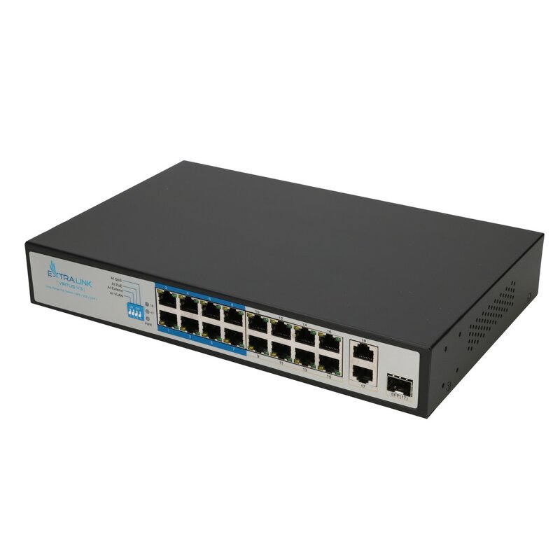 ExtraLink VIRTUS V3 PoE 16x 100Mb/s PoE/PoE+ 2x Gigabit + 1x SFP 150W