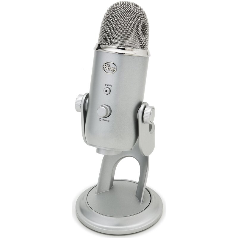 Mikrofon BLUE Yeti Dwukierunkowy / Wielokierunkowy / Kardioidalny / Stereo Srebrny