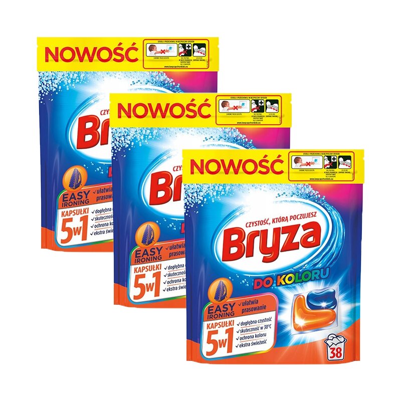 Kapsułki do prania BRYZA 5W1 Easy Ironing do koloru - 114 szt.