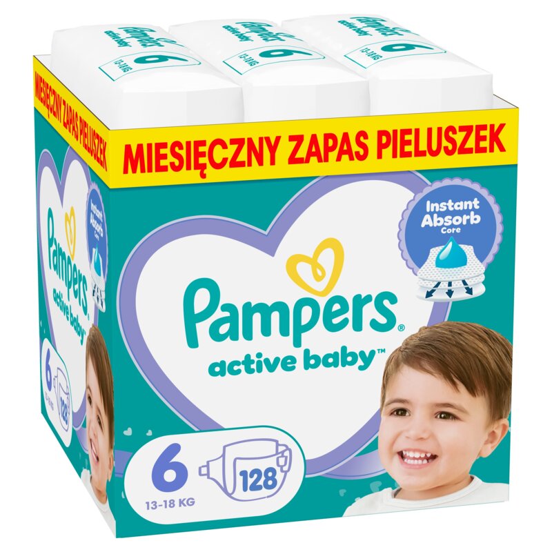 Pieluchy PAMPERS Active Baby 6 Extra Large (128 szt.)