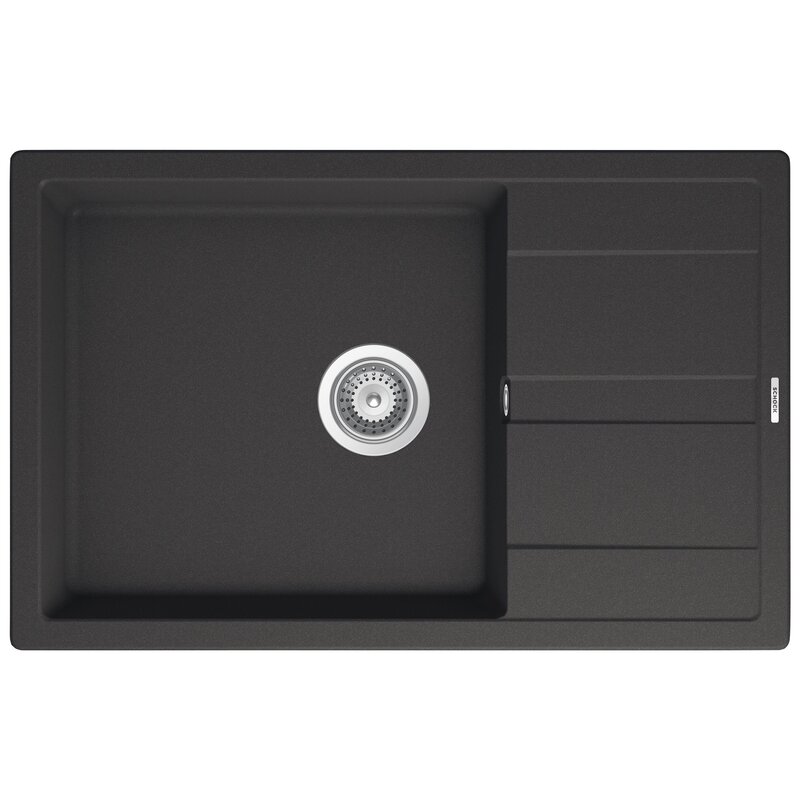 Zlewozmywak jednokomorowy z ociekaczem SCHOCK Manhattan D-100LS Onyx 50x78